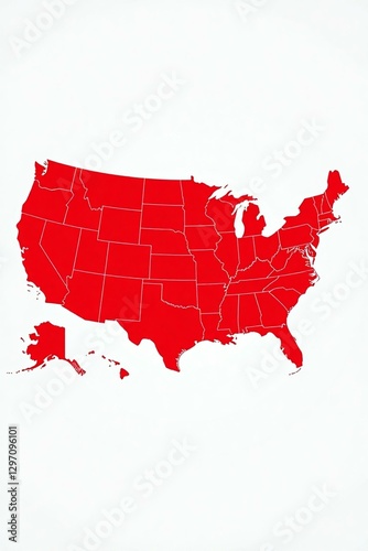 Red united state map