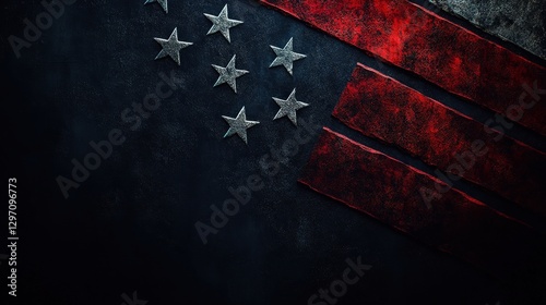 Grunge Style Background with Subtle American Flag Elements