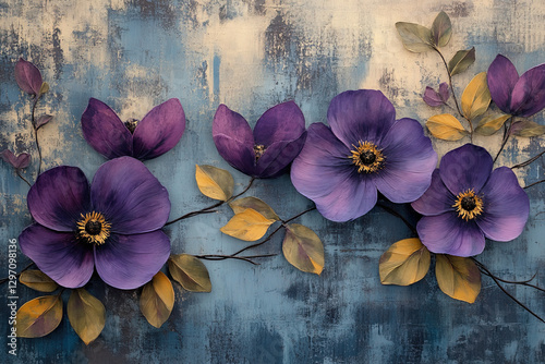 A floral background with pu...