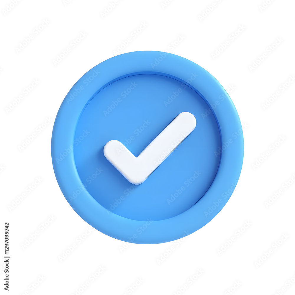 3D Verified Icon Symbol Success Design on Transparent Background 3D Verified Icon Symbol Success Design on Transparent Background