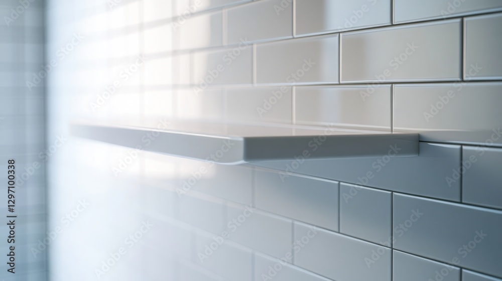 Obraz premium Shelf on Tiled Wall