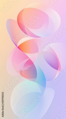 layered translucent pastel orbs overlapping in airy composition with gradients and dreamy ambiance copyspace concept of design, branding, wallpaper