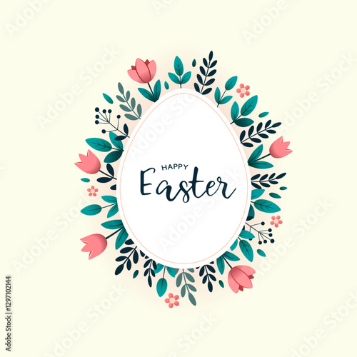 Happy Easter with a Delightful Floral Egg Design Perfectly Crafted for Festive Celebrations