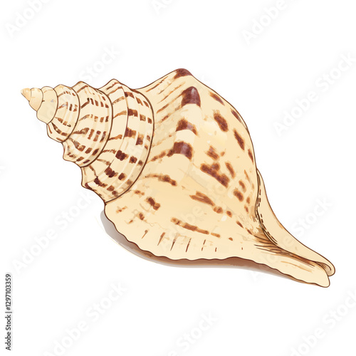 Seashell isolated  white background vector  illustration