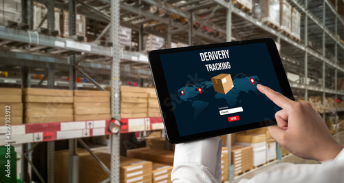 Delivery tracking system for e-commerce and modish online business to timely goods transportation and delivery