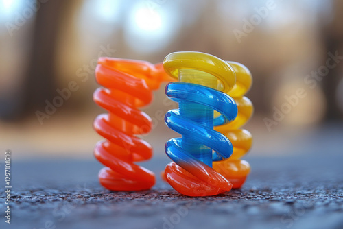 A plastic spring toy, color...