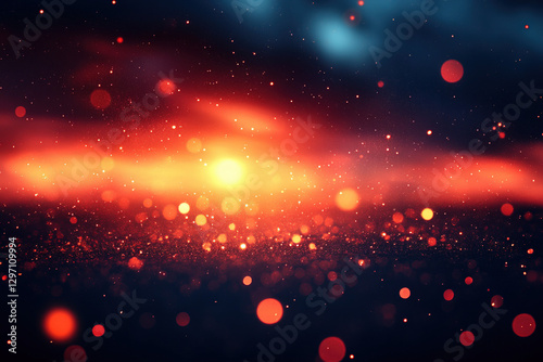 A red bokeh background, vib...