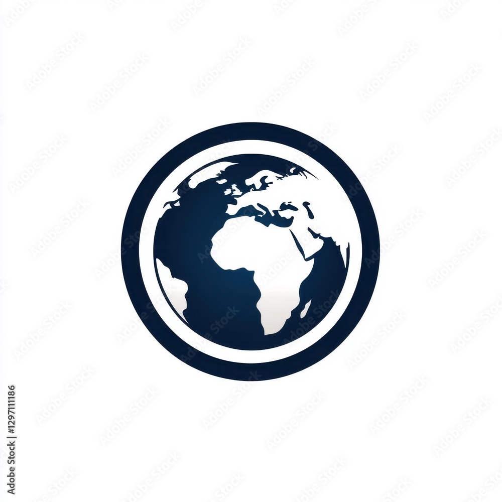 Stylized globe icon representing Earth with a minimalistic design. Stylized globe icon representing Earth with a minimalistic design.