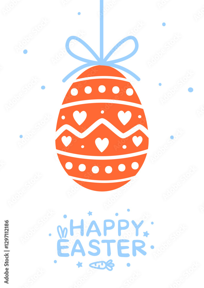 Greeting card with Easter egg isolated on white background for Your spring holiday design 2 Greeting card with Easter egg isolated on white background for Your spring holiday design 2