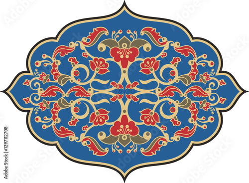 Vector floral Persian ethnic ornamental series. Floral decorative motifs in Eastern and Oriental style. Retro wedding backgrounds, page decorations, damask, textile, fabric, carpet and scarf patterns.
