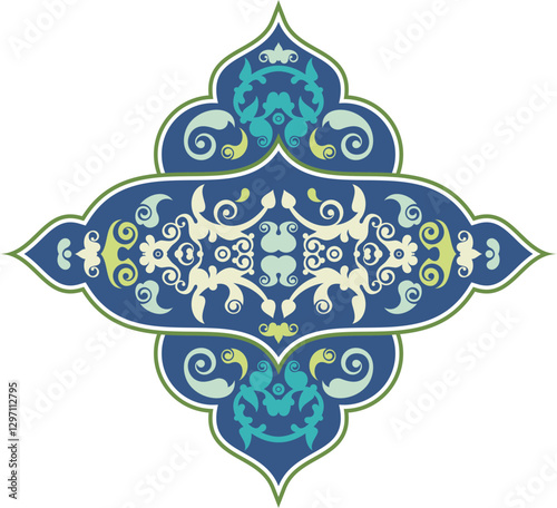 Vector floral Persian ethnic ornamental series. Floral decorative motifs in Eastern and Oriental style. Retro wedding backgrounds, page decorations, damask, textile, fabric, carpet and scarf patterns.