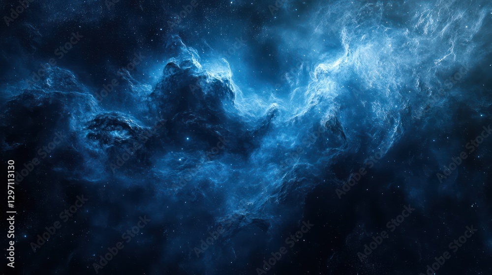 Fototapeta premium Blue Nebula And Star Field Creating A Vast And Cosmic Scene