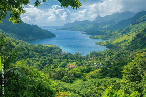 A scenic view of Nuku Hiva,...