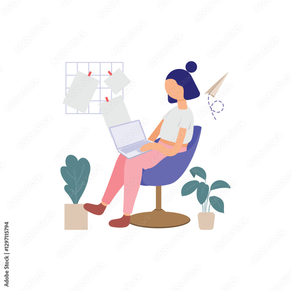 Efficient Time Management Vector Illustration Efficient Time Management Vector Illustration