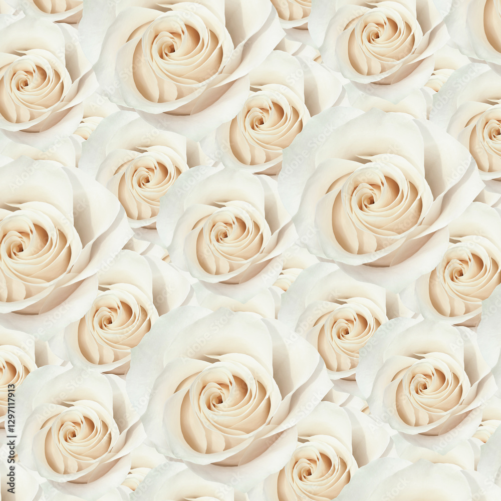 Elegant White Rose Pattern Wallpaper for Floral and Wedding Decorations
