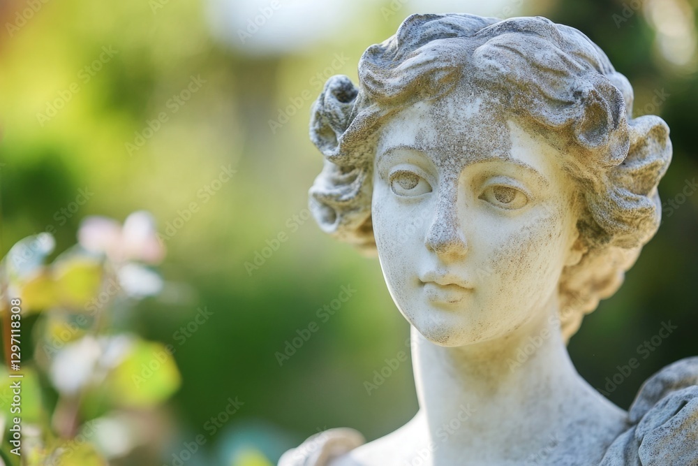 Obraz premium Close-up shot of a woman's statue in a serene environment