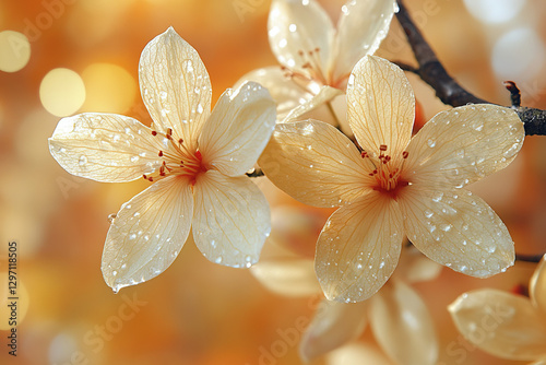 A soft yellow background, w...