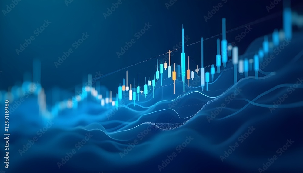 Naklejka premium Trading graph chart