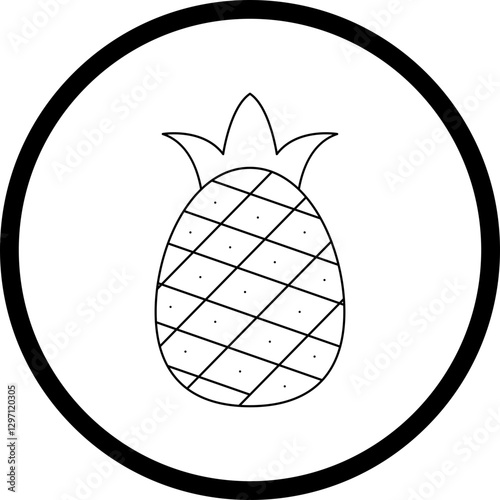 Pineapple single vector icon illustration