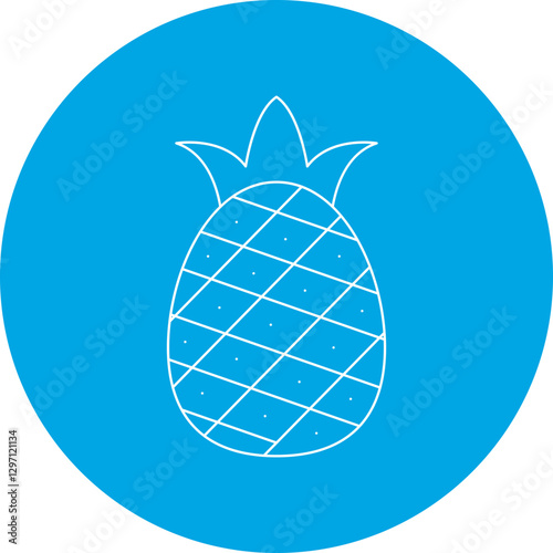 Pineapple single vector icon illustration