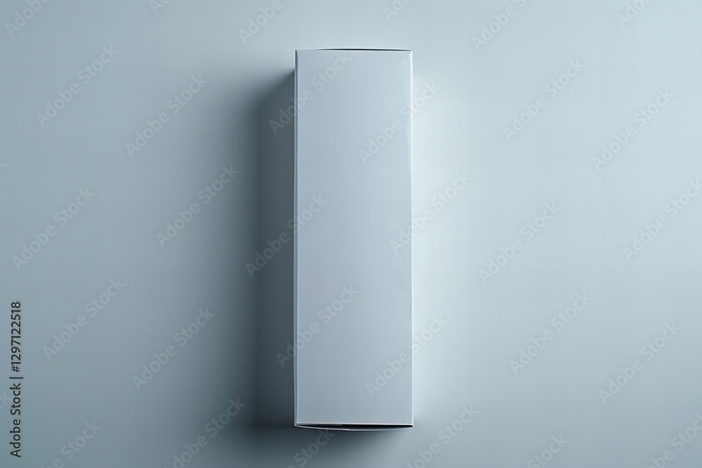 Overhead view of a simple white box on a pristine, uncluttered backdrop. Overhead view of a simple white box on a pristine, uncluttered backdrop.