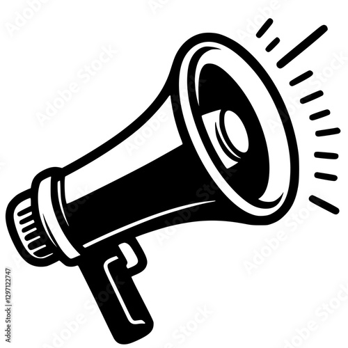 Silhouette of an announcement megaphone