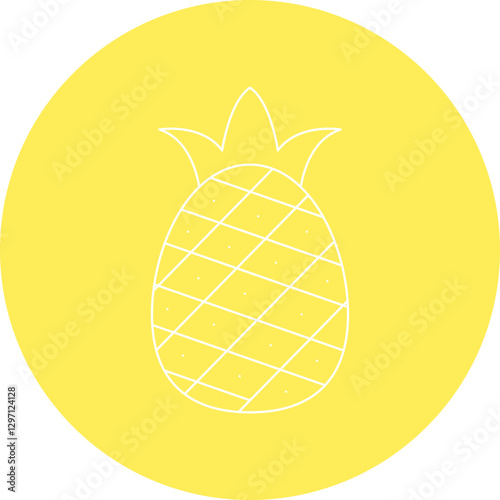 Pineapple single vector icon illustration