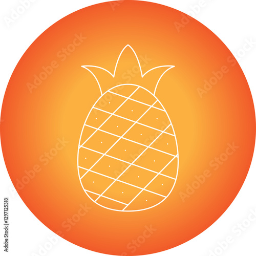 Pineapple single vector icon illustration