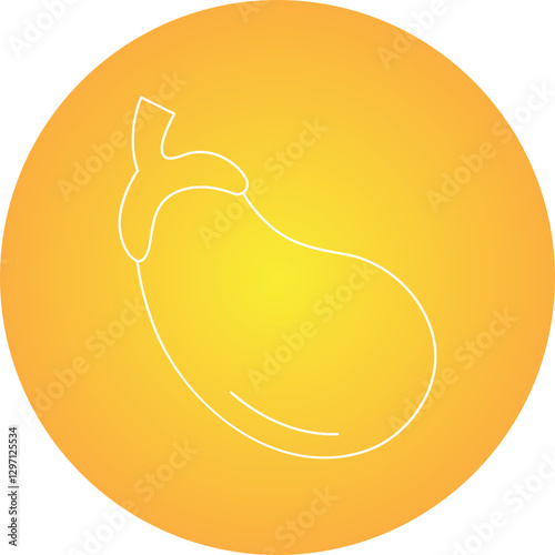Eggplant single vector icon illustration