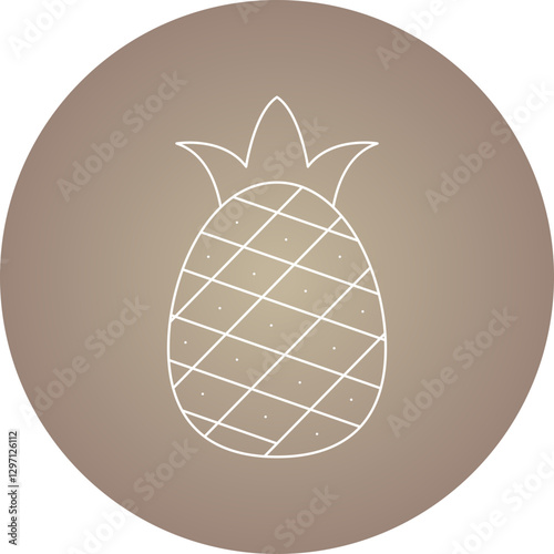 Pineapple single vector icon illustration