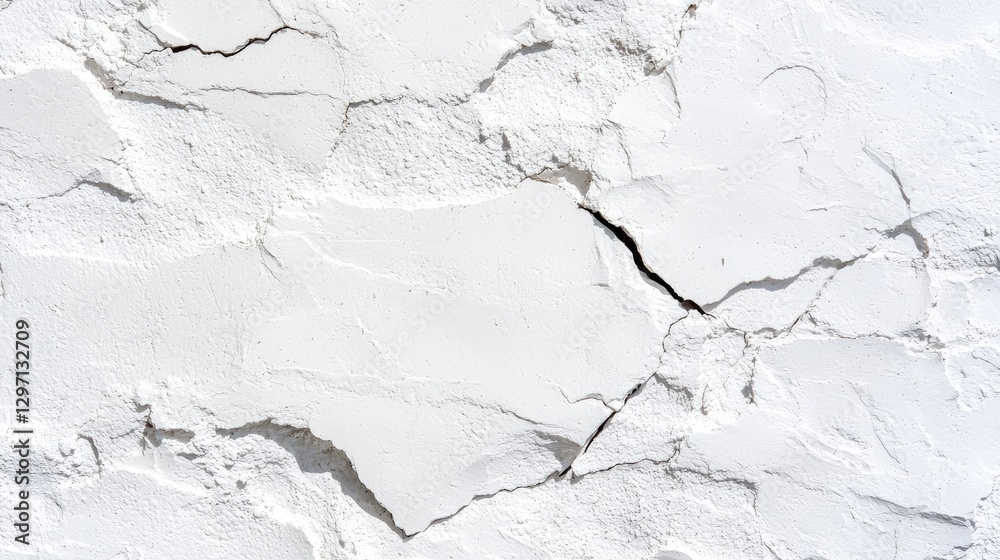 Obraz premium White powder with deep cracks. Abstract texture. Possible use for background or texture