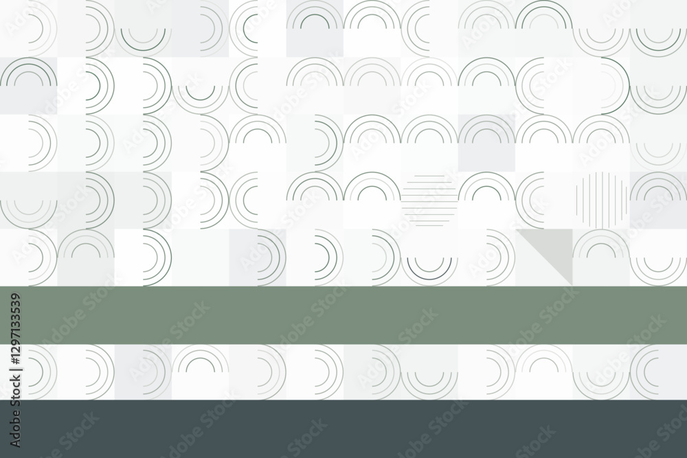 Sophisticated Abstract Composition with Green Accents and Curved Shapes on a Light Base Sophisticated Abstract Composition with Green Accents and Curved Shapes on a Light Base