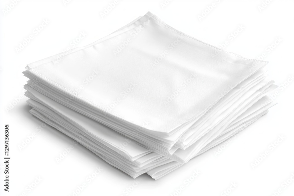 Stack of Clean Blank White Paper Sheets on a Plain Background