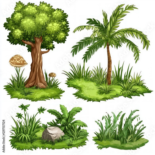 jungle plants isolated