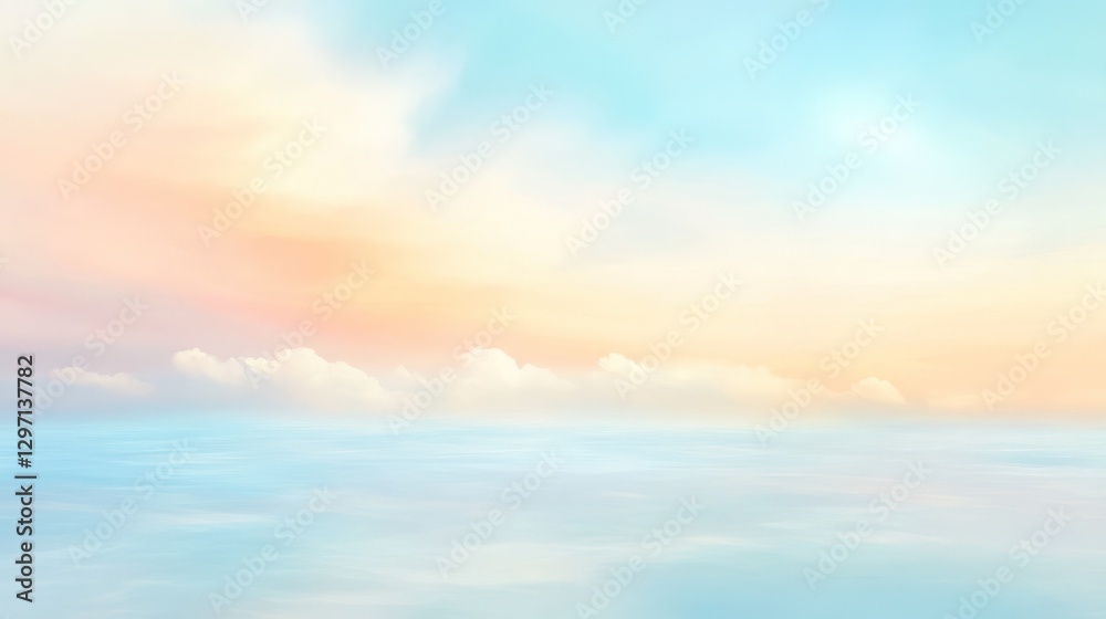 Pastel Hues of Sky and Ocean Suggest Peaceful Atmospheric Conditions Pastel Hues of Sky and Ocean Suggest Peaceful Atmospheric Conditions