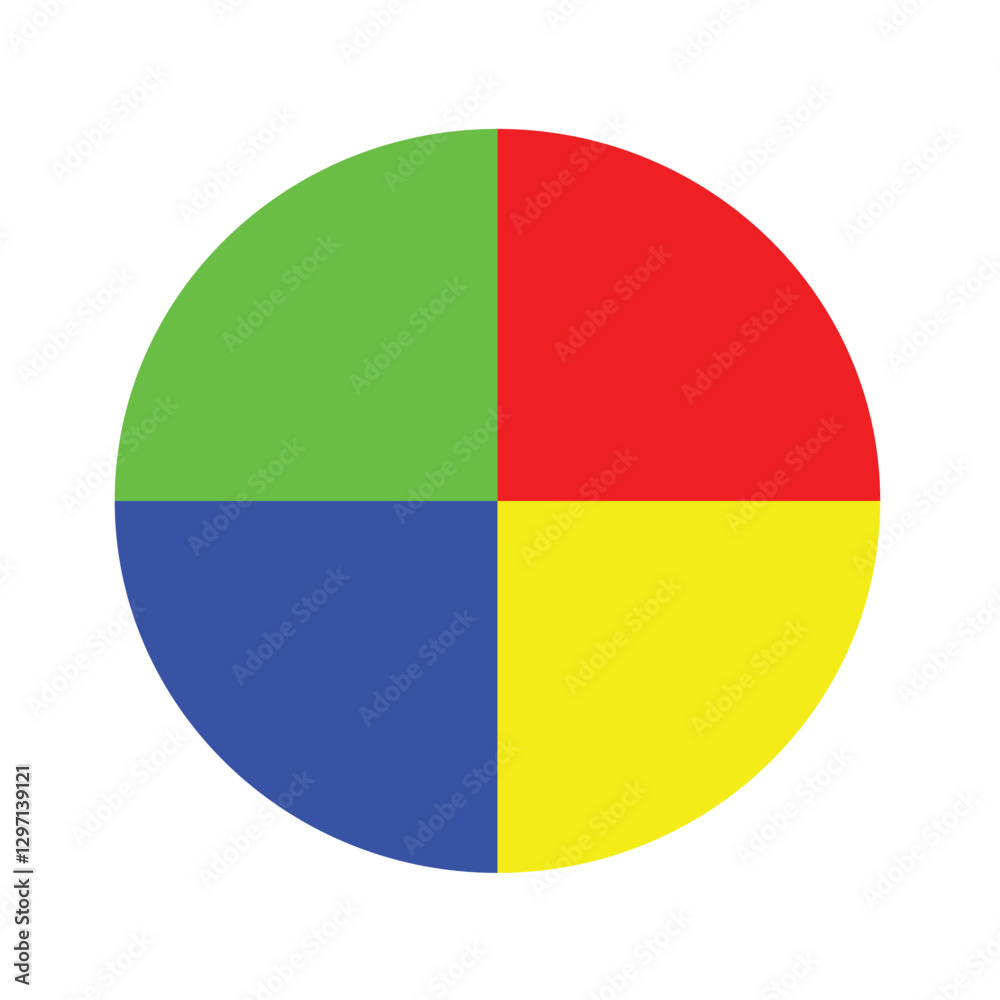 diagram vector illustration in red, blue, green and yellow isolated on a white background.