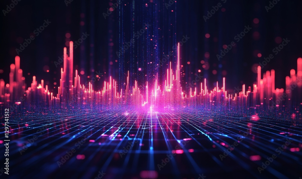 Abstract Digital Cityscape Neon Lights Glowing Pink Blue Technology Background Futuristic Data Visualization Network Abstract Digital Cityscape Neon Lights Glowing Pink Blue Technology Background Futuristic Data Visualization Network