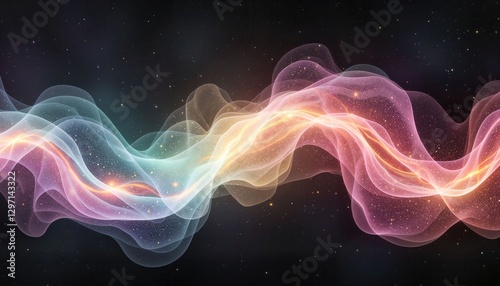 Ethereal galaxy drifting in cosmic void, dreamlike serenity