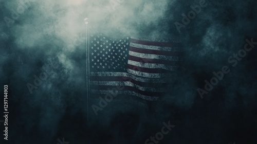 Modern Digital Ad Featuring Bold American Flag in Navy Background