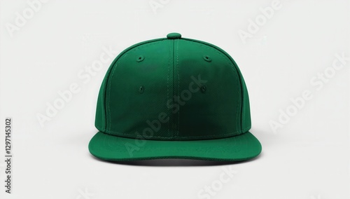 Green baseball cap with a flat brim displayed against a neutral background, perfect for customization, branding, or casual wear, ideal for sports teams, streetwear, or festive occasions