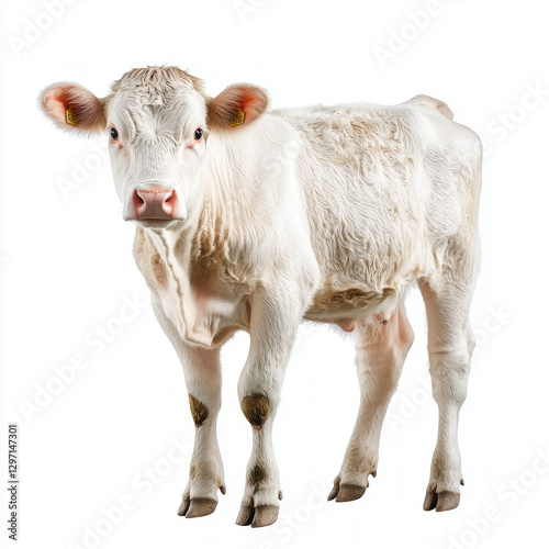 white cow isolated