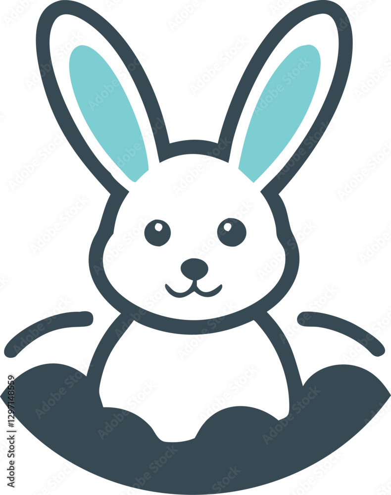 Easter bunny icon. Bunny in hole. Easter rabbit icon vector. isolated on a white background. Easter bunny icon. Bunny in hole. Easter rabbit icon vector. isolated on a white background.