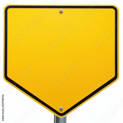 Yellow Road Sign Isolated