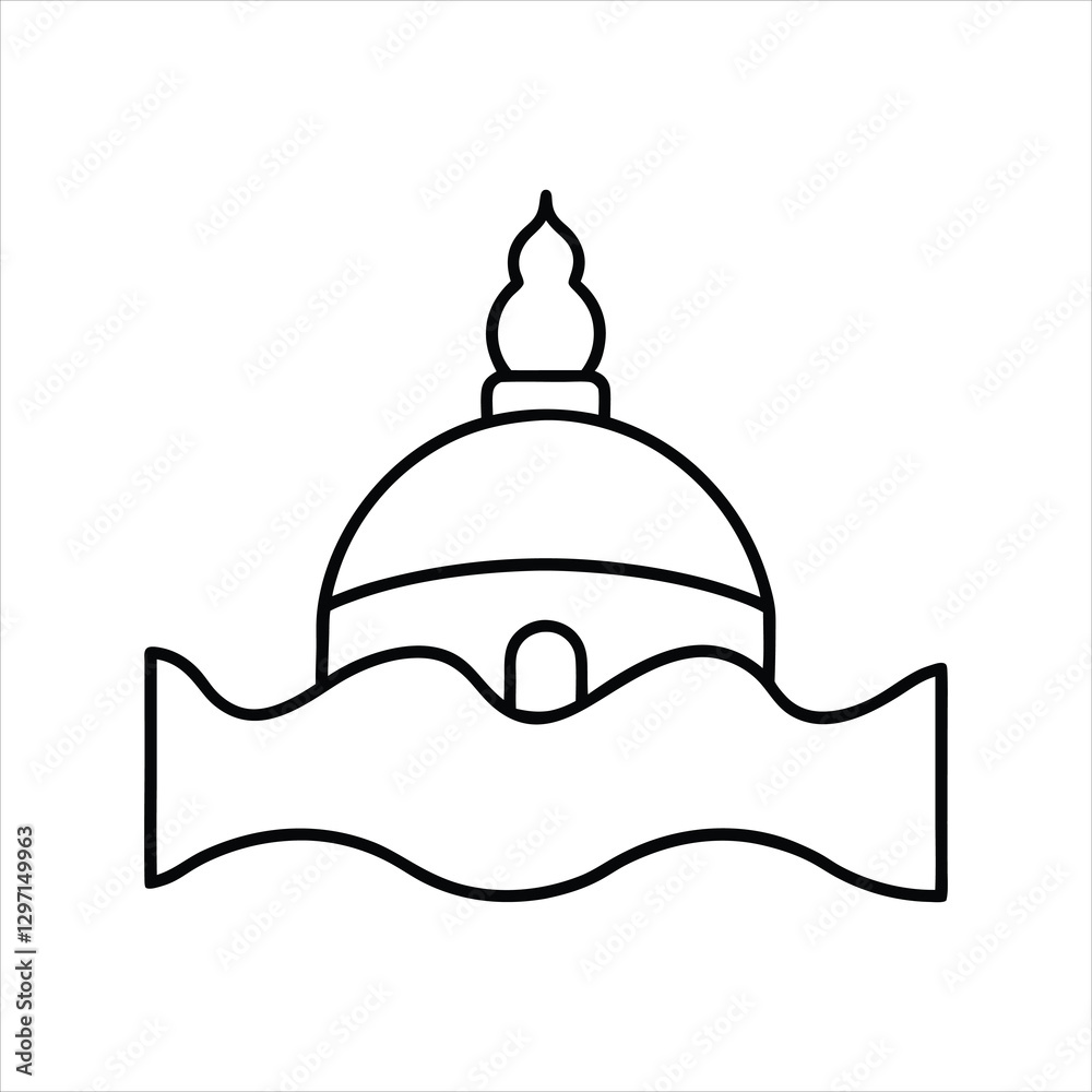 Fototapeta premium Worli Painting Icon Traditional Line Art Vector Illustration