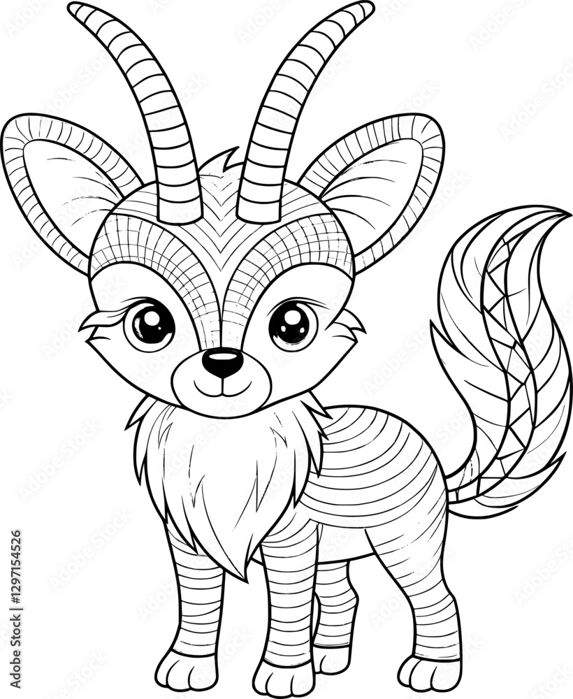 Sable Coloring Page – Black and White Line Art