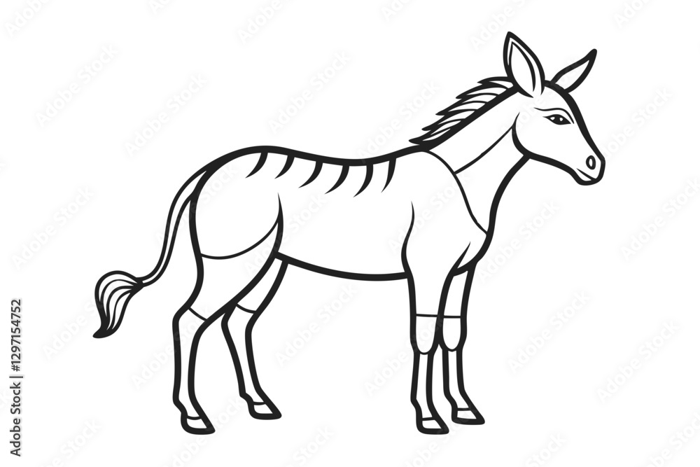Kiang Vector Artwork. A Perfect Blend of Wildlife and Digital Art Kiang Vector Artwork. A Perfect Blend of Wildlife and Digital Art
