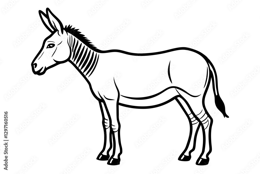 Fototapeta premium Realistic Onager Vector Illustration for Creative Designs