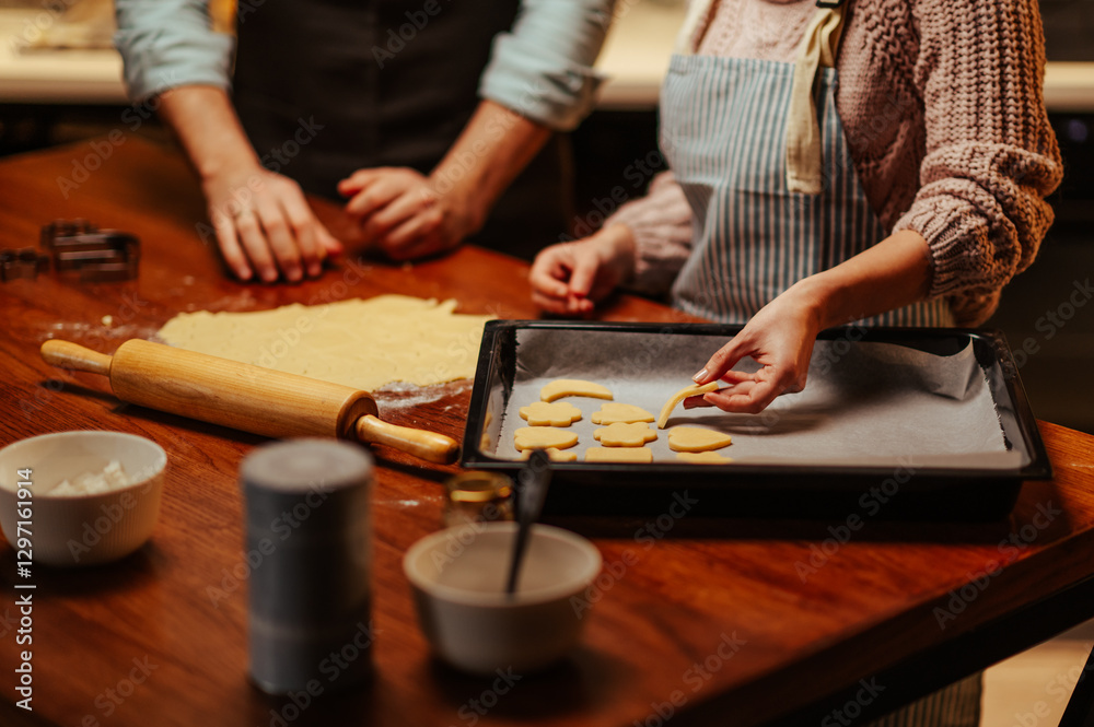 Baking homemade cookies in a cozy kitchen Baking homemade cookies in a cozy kitchen
