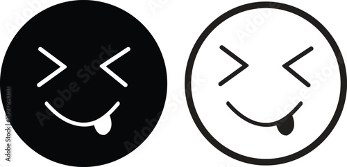 Emoji face icon in flat line set. isolated on transparent background Doodle drawn sketch style. with different expression emotion