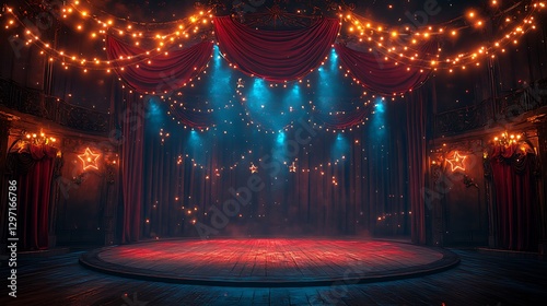 Artistic theater stage with moody ambiance high resolution hd design